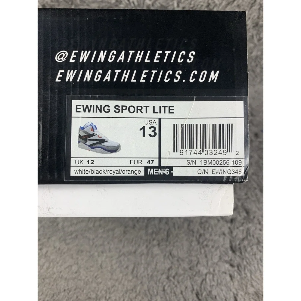 Patrick Ewing Athletics Sports Lite White/Royal Orange 1BM00256-109 Size 13 Box - Picture 10 of 10